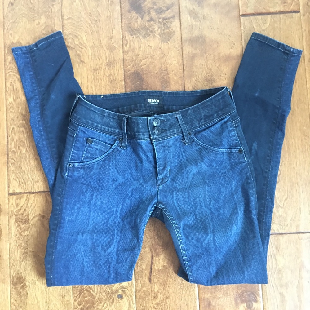 HUDSON jeans - sz 26 blue snakeskin